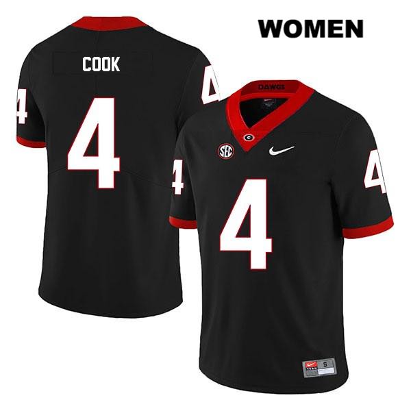 Georgia Bulldogs Women's James Cook #4 NCAA Legend Authentic Black Nike Stitched College Football Jersey YPY5856XB